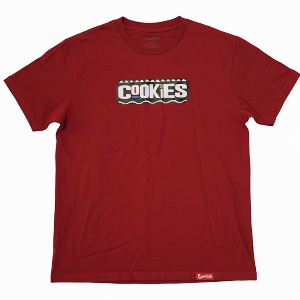 Cookies SF‎ Mens Red Graphic Logo T-Shirt Tee Crew Neck Sz L Casual Streetwear